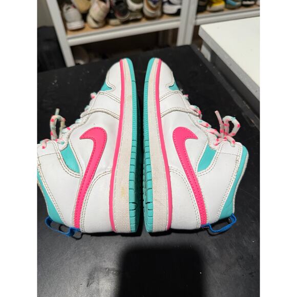 Nike Air Jordan 1 High Digital Pink Green Soar Kids size 13c - 640737-102 - Picture 5 of 8